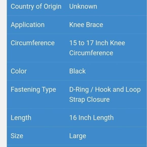 Knee Brace H.K.O. 16 - Anterior Closure Large D-Ring / Hook and Loop Strap Closu - Picture 3 of 3
